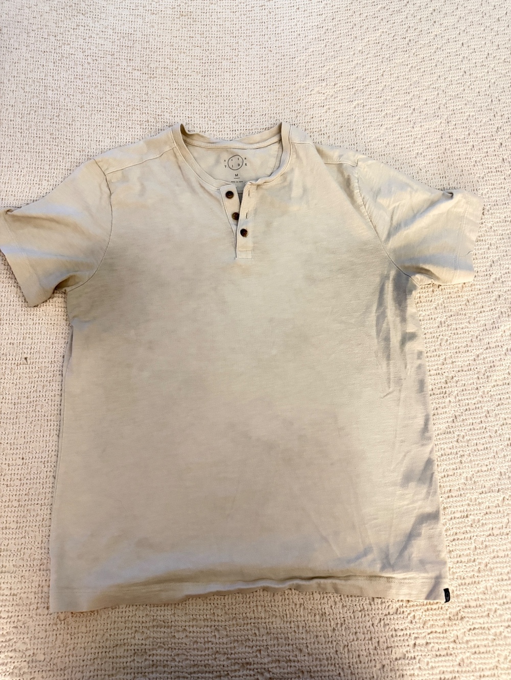 Cream Short Sleeve Henley